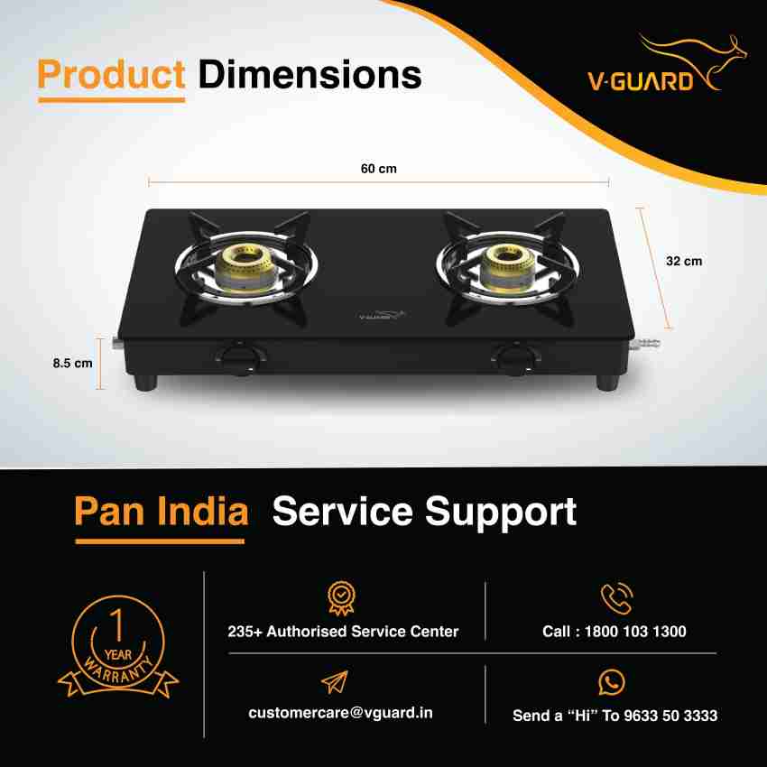 v guard 2 burner gas stove price