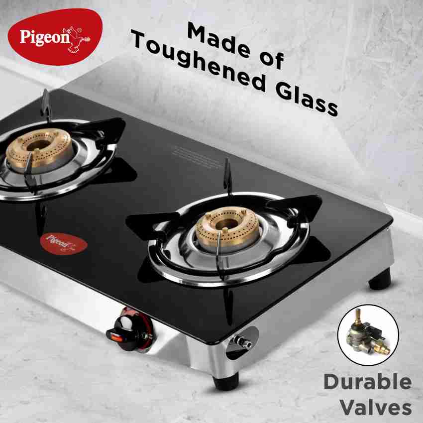 Gas stove 2 2024 burner glass top