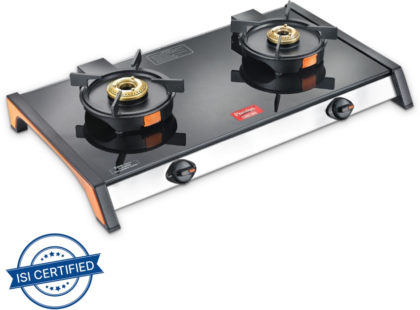 prestige double burner gas stove