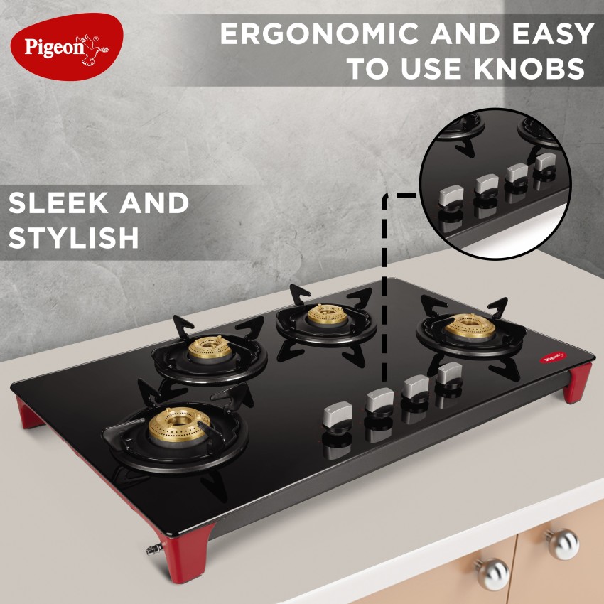 Pigeon 4 burner stainless shop steel gas stove