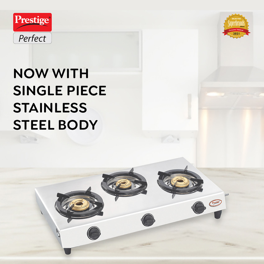 Prestige three hotsell burner gas stove