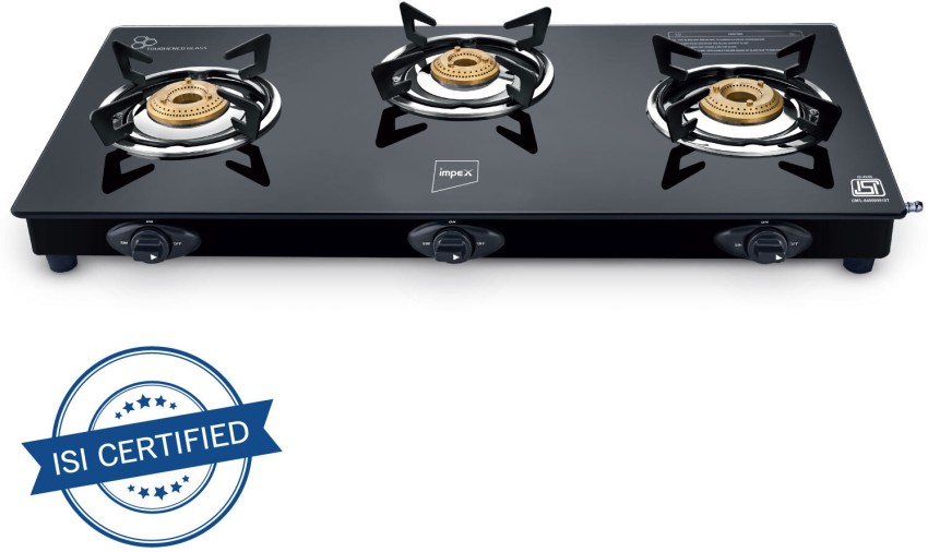 IMPEX Specta 3B neo Glasstop 3 burner Glass Manual Gas Stove