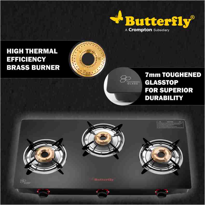 butterfly radiant gas stove 3 burner