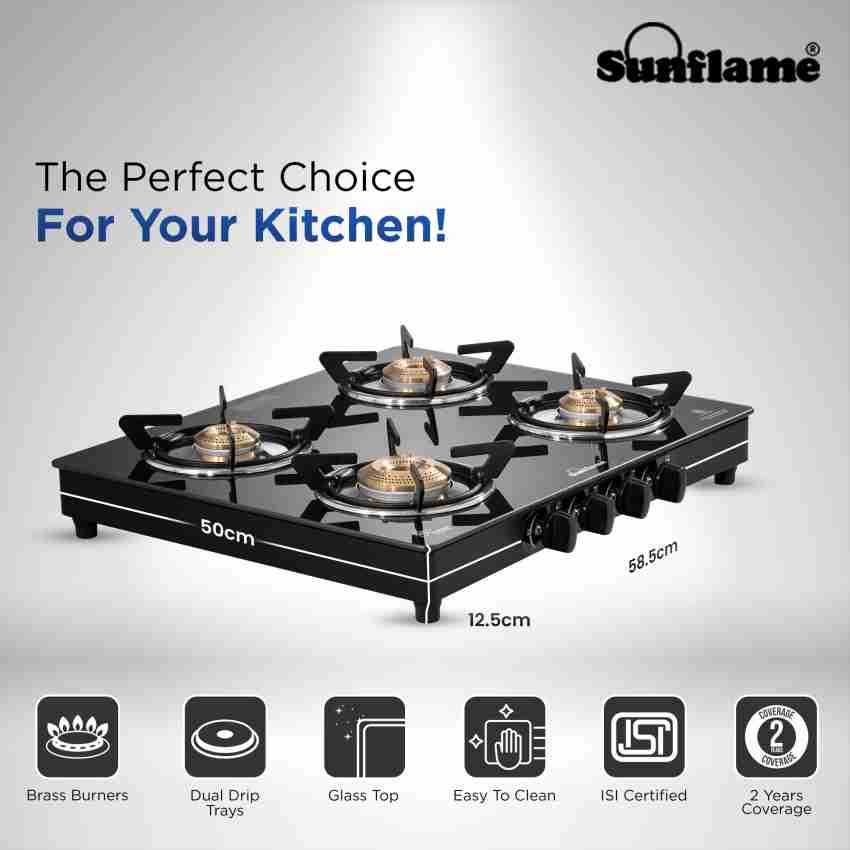 sunflame regal 4 burner gas stove