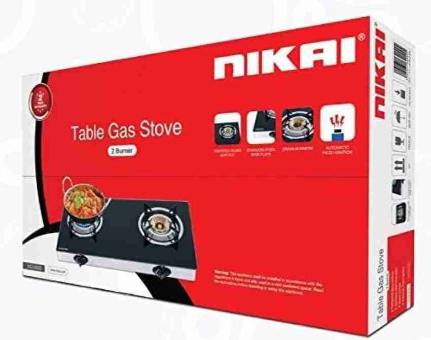 NIKAI Double Gas Burner - NG5092G Stainless Steel Manual Gas Stove 
