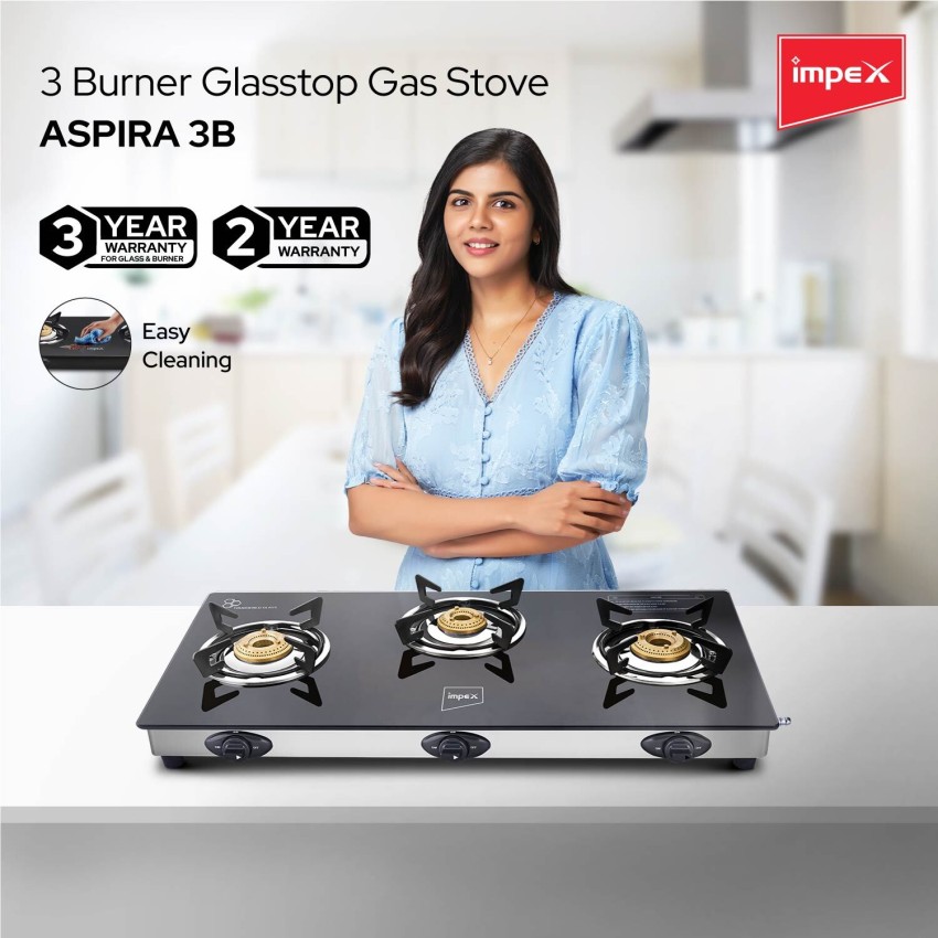 Impex gas stove online 3 burner price