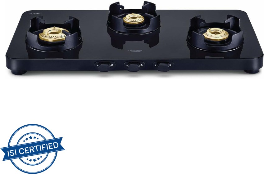 prestige edge schott glass 3 burner