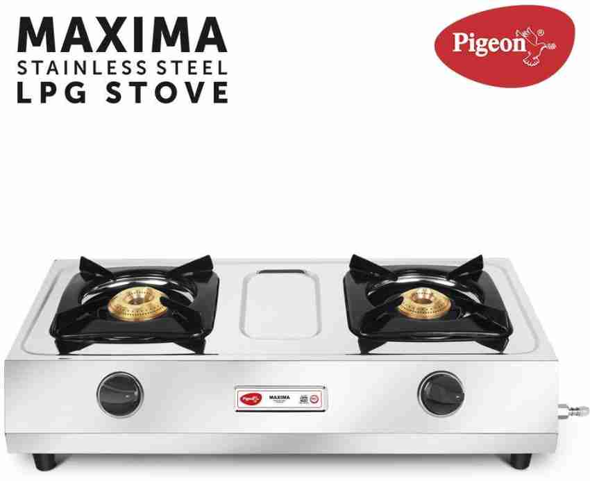 Pigeon gas stove shop 2 burner stainless steel