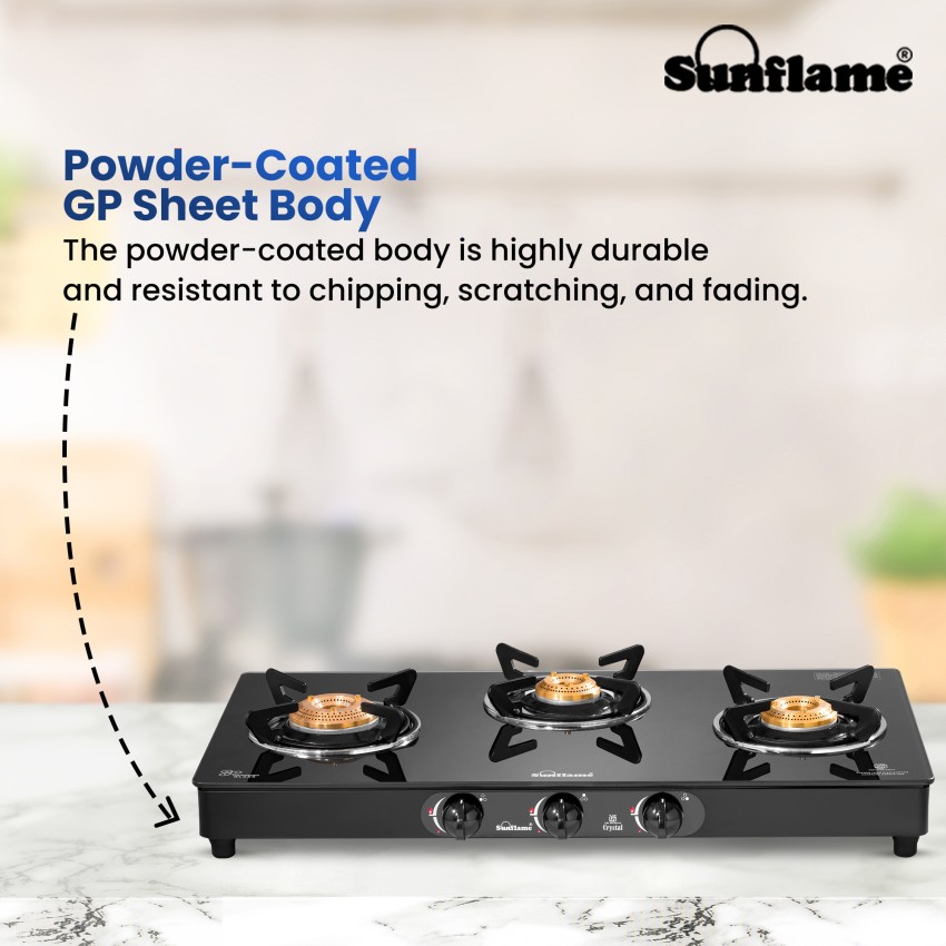 sunflame centa gas stove 3 burner