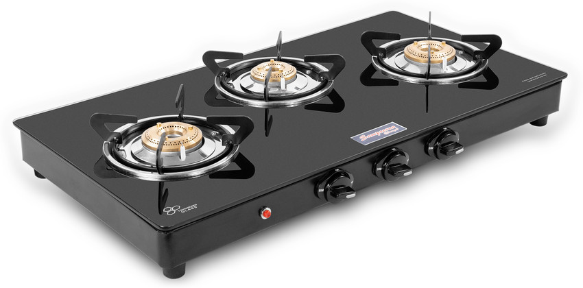 Sampoorna Surya 3 Burner Regular Automatic Ignition Glass Iron