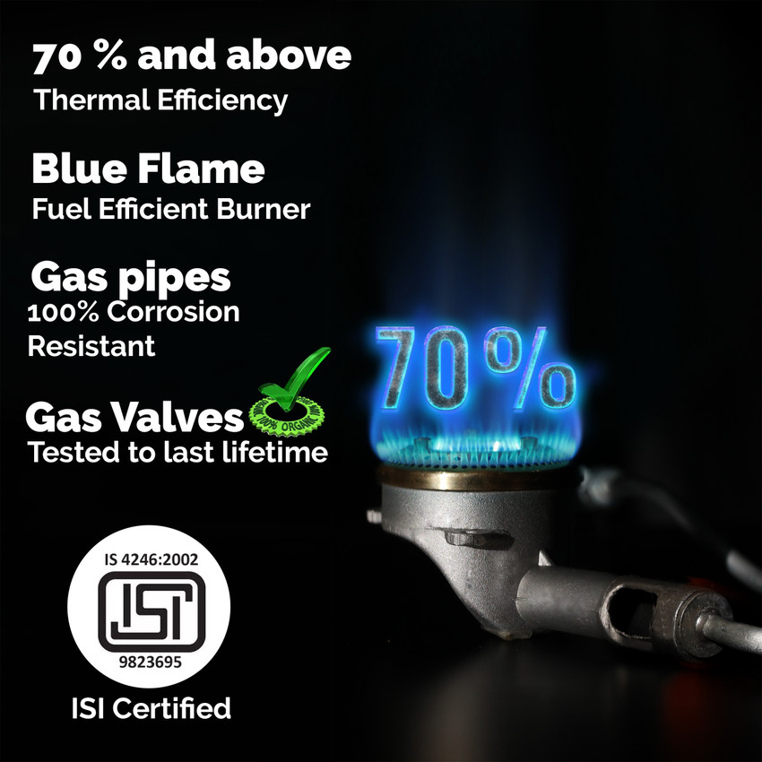 Rich flame ISI certified Classic Unite Stainless Steel Manual Gas