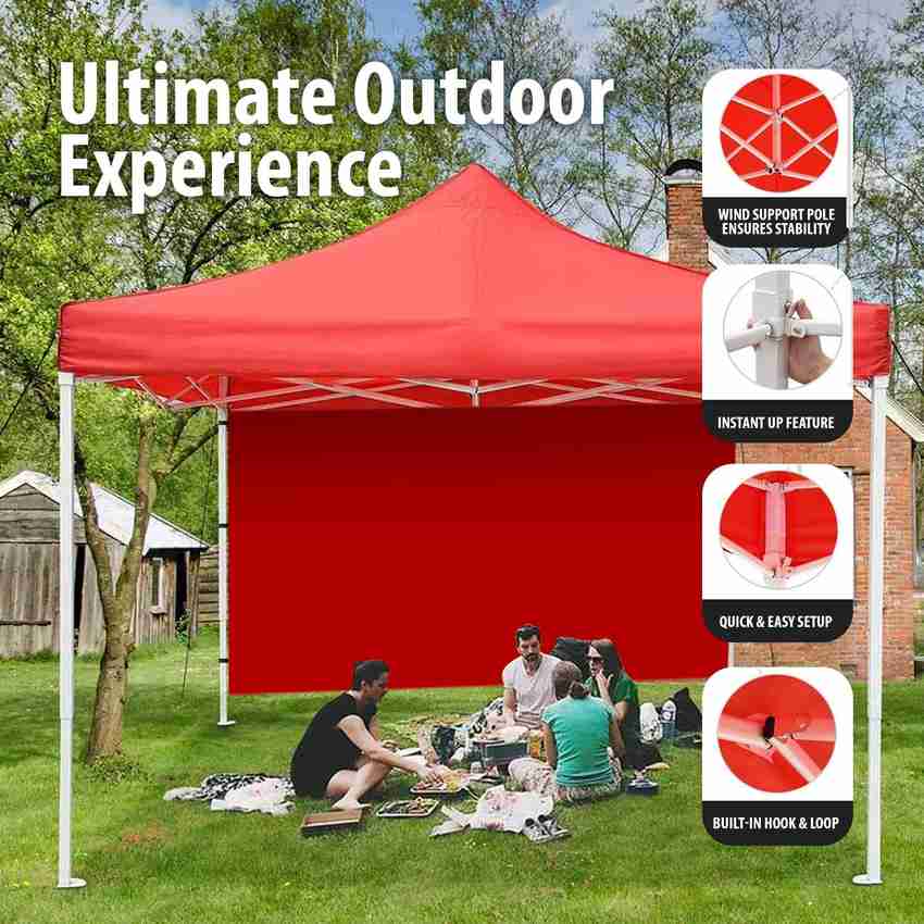 Oriley Foldable Garden Gazebo Tent with 3 Side Open Pop up Canopy