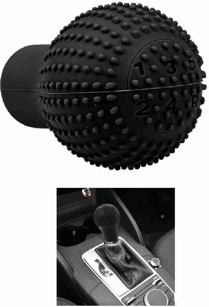 Unique Bargains Black Interior Car Gear Shift Knob Head Cover