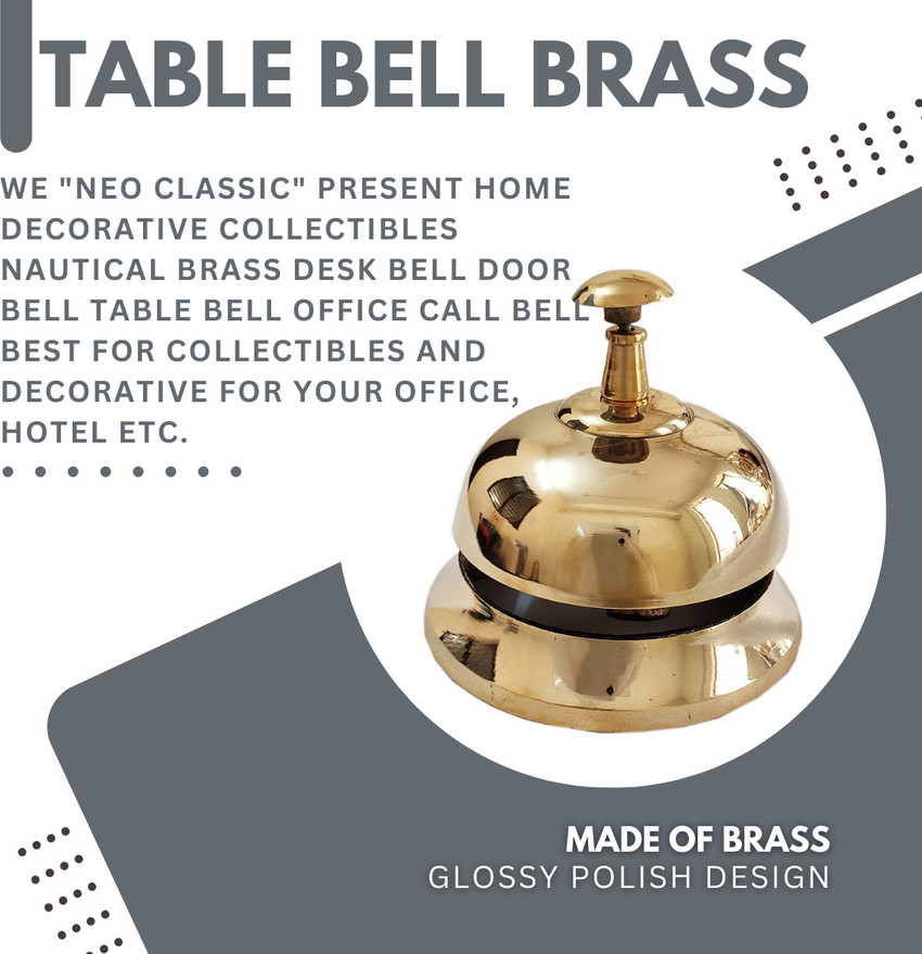 Neo Classic Desk Bell Brass Calling Service Bell D cor I Nice