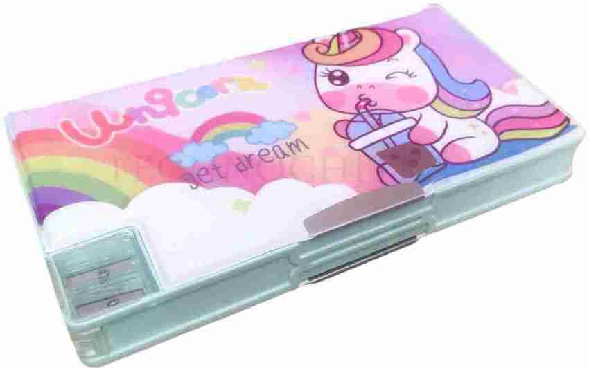 Mahakal Online Store Unicorn Stationery Set Cartoon Printed,  Unicorn Combo Pack Art Plastic Pencil Box - Box