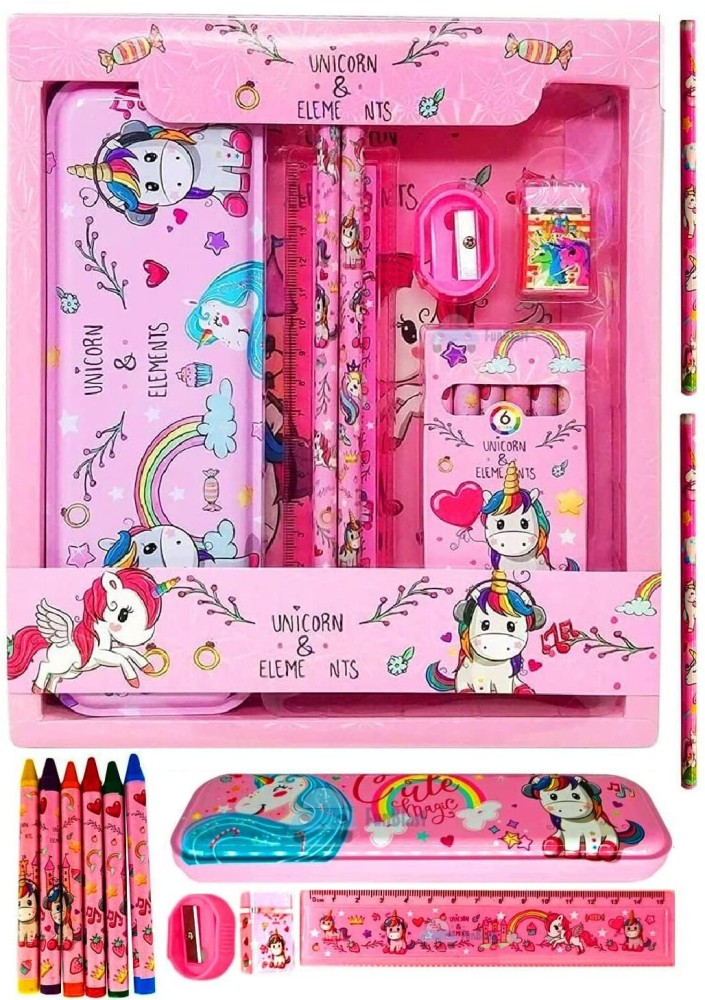 ARB Unicorn Stationary Kit for Girls Pencil Pen Eraser Sharpener -  Stationary Kit Set for Girls/Birthday