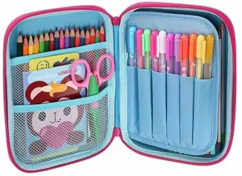 BONGERKING Pencil Case Organizer School Kids Girls Women Pen  Holder Pouch Multipurpose Geometry Box 
