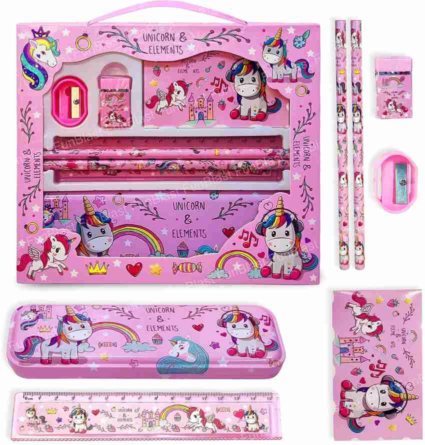 Buy Unicorn Stationary Kit for Girls Pencil Pen Book Eraser
