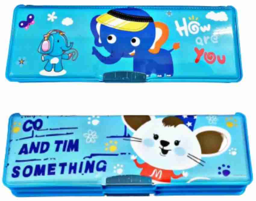 IDYD Pencil Box for Kids With Pencil, Eraser and Sharpener  Cartoon Art Plastic Pencil Box 