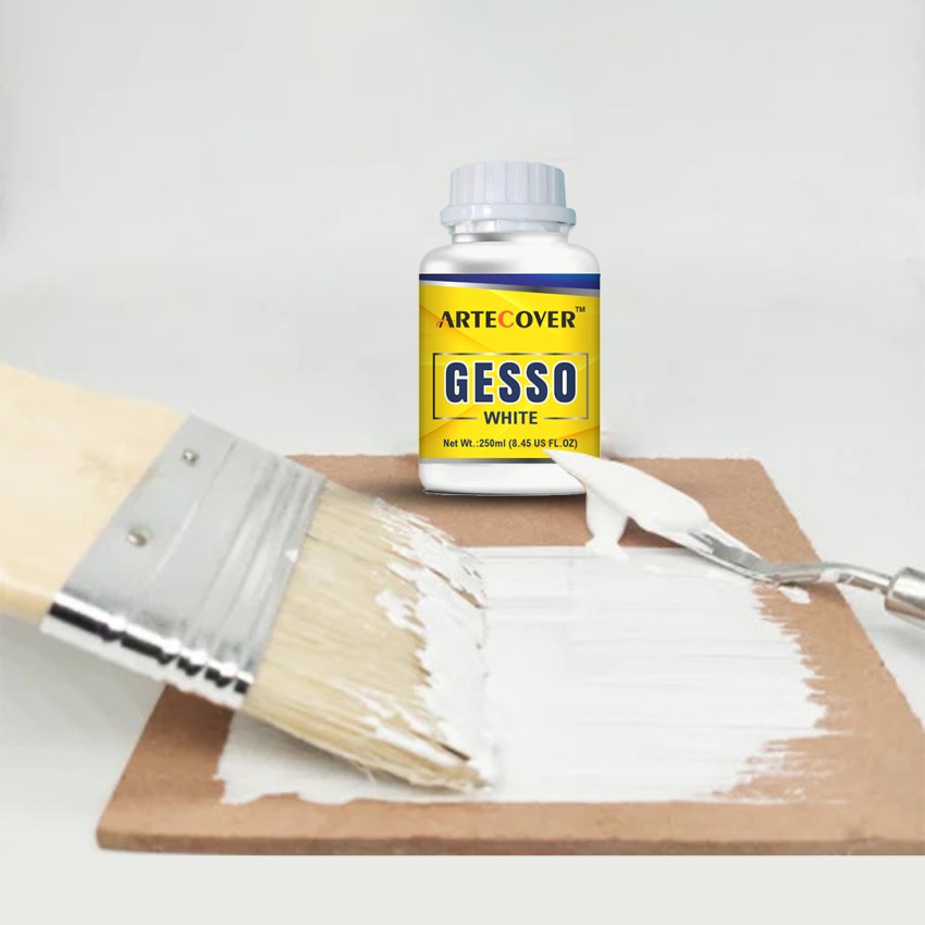 IKSHU White Texture Gesso 250 Ml White Gesso for Oil Painting, Canvas,  Panels, Card , Wood ,set Of 1 Pcs : : Home & Kitchen