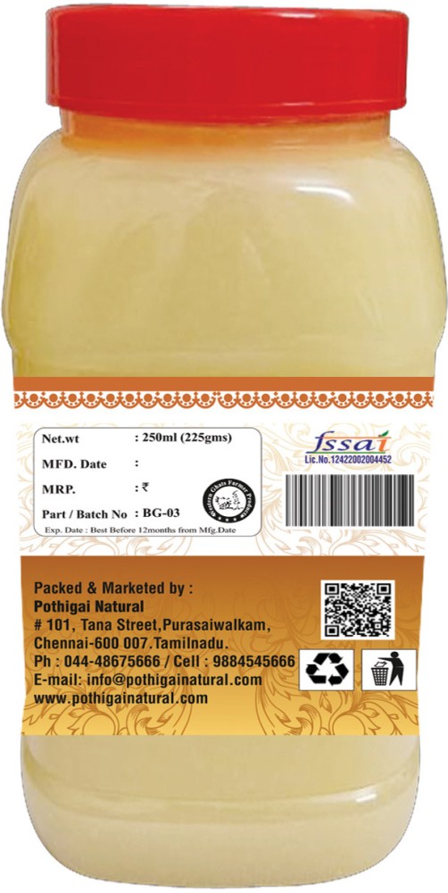 Pothigai Natural Pure & Premium 1litre Buffalo Ghee/Improve  Digestion/Immunity Booster/Reduce Cholesterol
