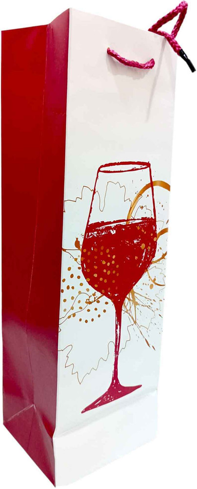 RV Mart Pack of 4 Wine Bags Fancy Bottle Carry Gift Paper Bag