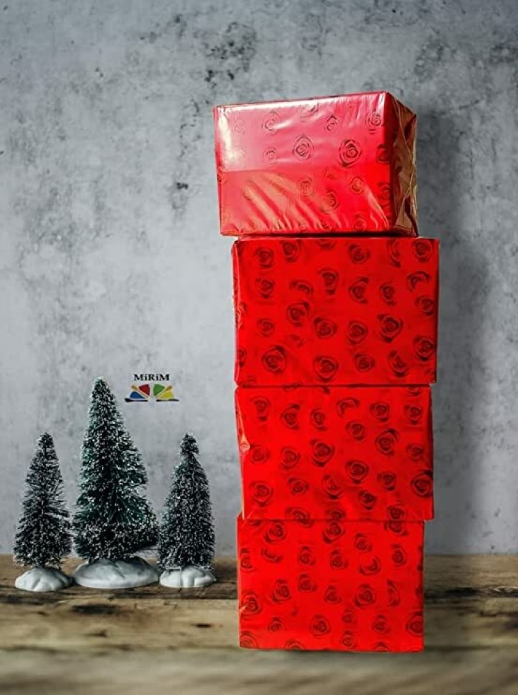 .com: red flower wrapping paper