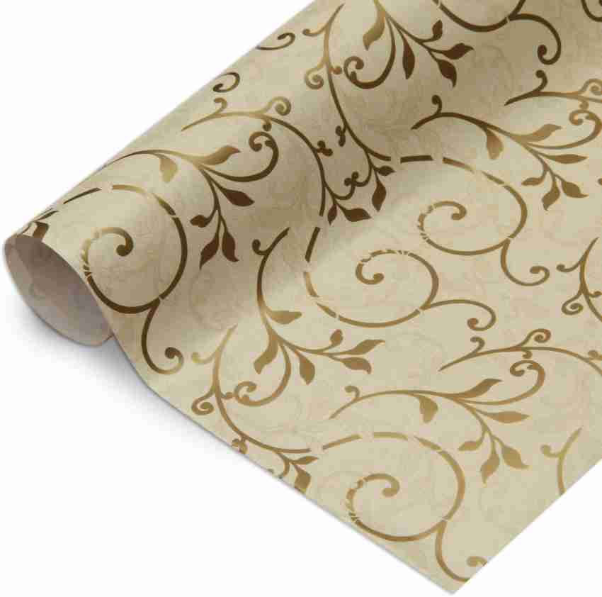 Gift Wraps Floral Swirl Rosy Notes 20 X 30Inch 1Sheet Gol