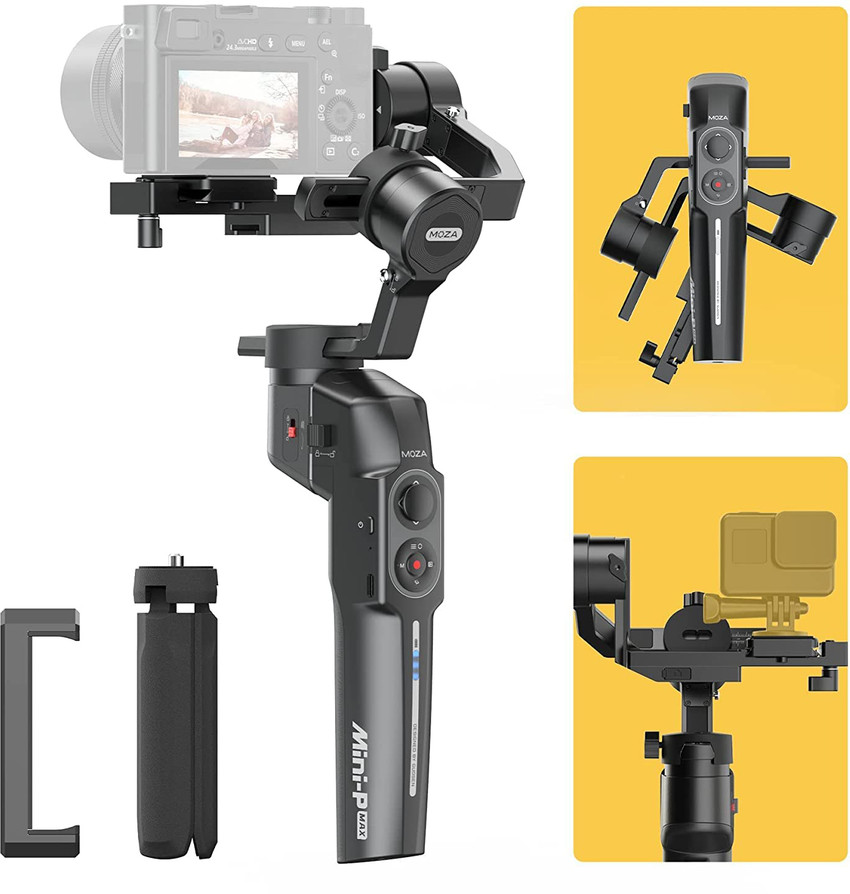 Moza Mini-P Max 3 Axis Gimbal for Camera, Mobile Price in Moza Mini-P Max 3 Axis Gimbal for Camera, Mobile Price in
