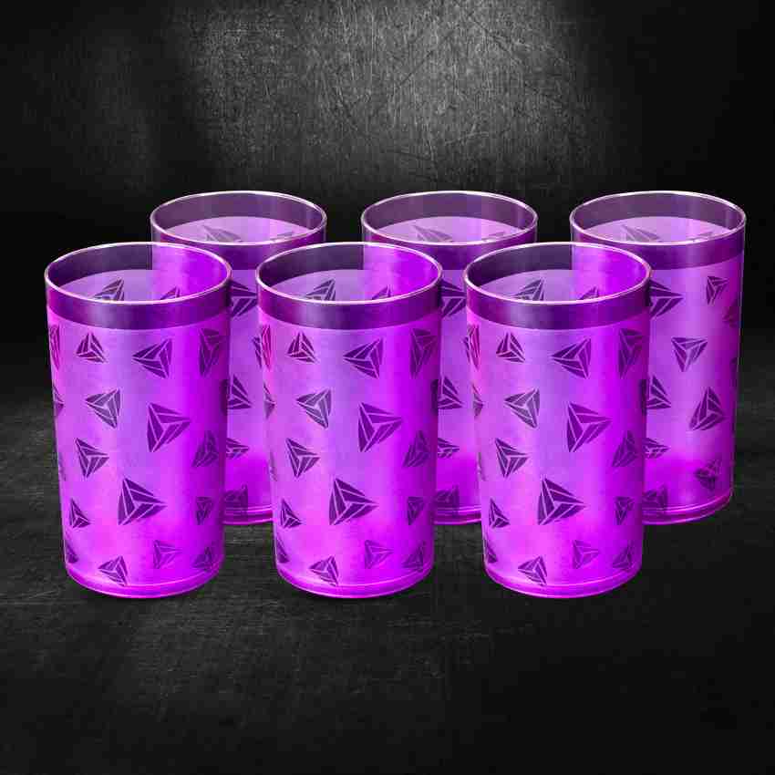 BELLERBIRD (Pack of 8) Diamond Design Drinking Glass Set Water