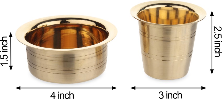 Brass Coffee Filter Medium & Davara Tumbler Combo