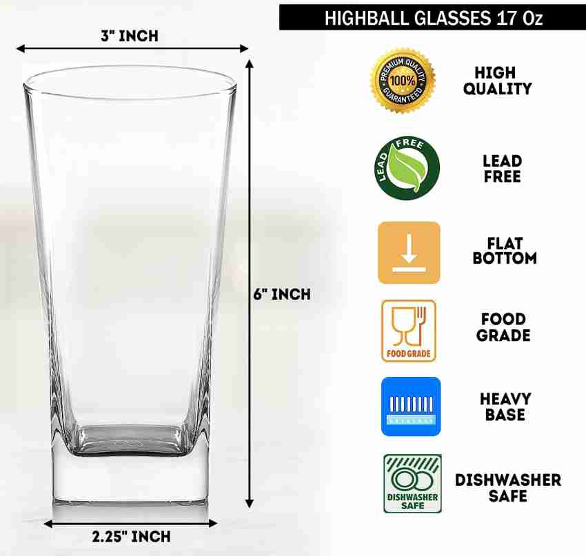 Brezzycloud (Pack of 6) 6 Aesthetic Drinking Juice Glass Perfect