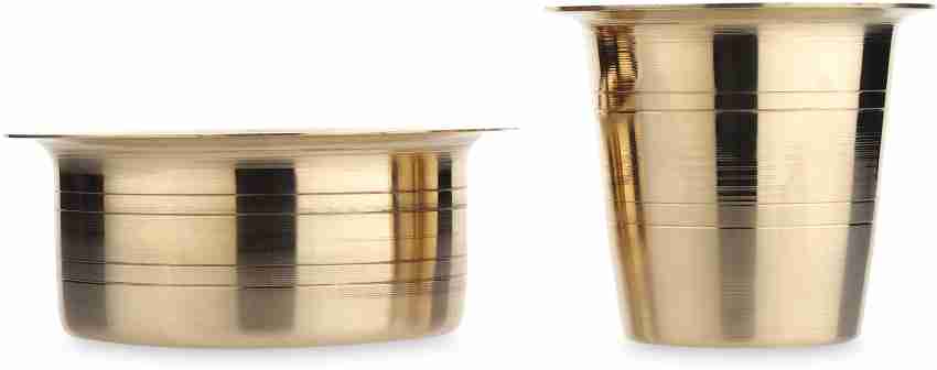 Brass Cup and Dabra – Set of 2 – Hatti Kaapi