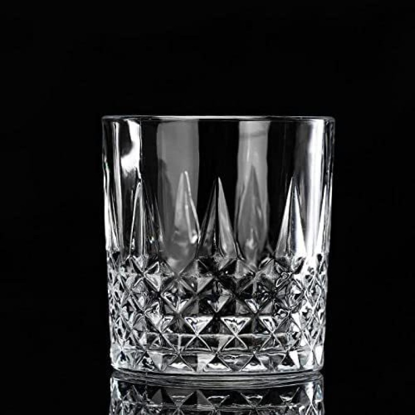 Crystal Square Whiskey Glass Set of 2 - Clear 340 Ml Heavy Base Rocks  Barware