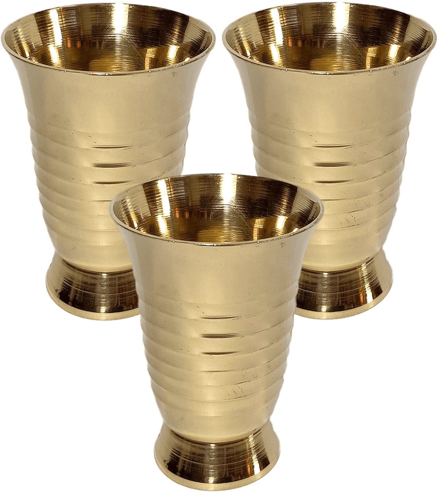 3Pc Water Glass Set/ Gold