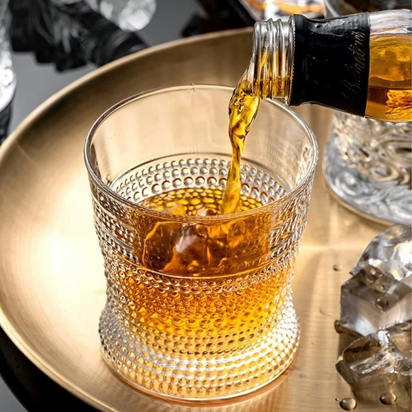 Italian Premium Crystal Whiskey Glasses Set of 4 | Crystal Clear 300ML Glass