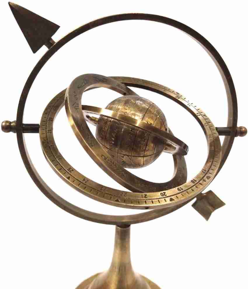 Brass Celestial Globe Armillary Globe Showpiece, Brass Armillary