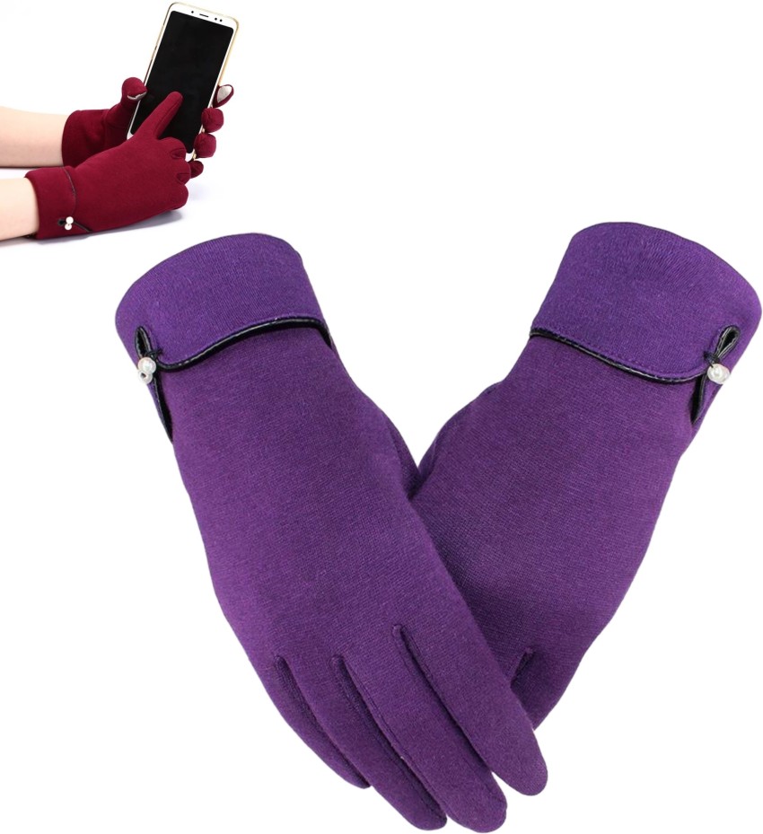 Womens purple best sale winter gloves