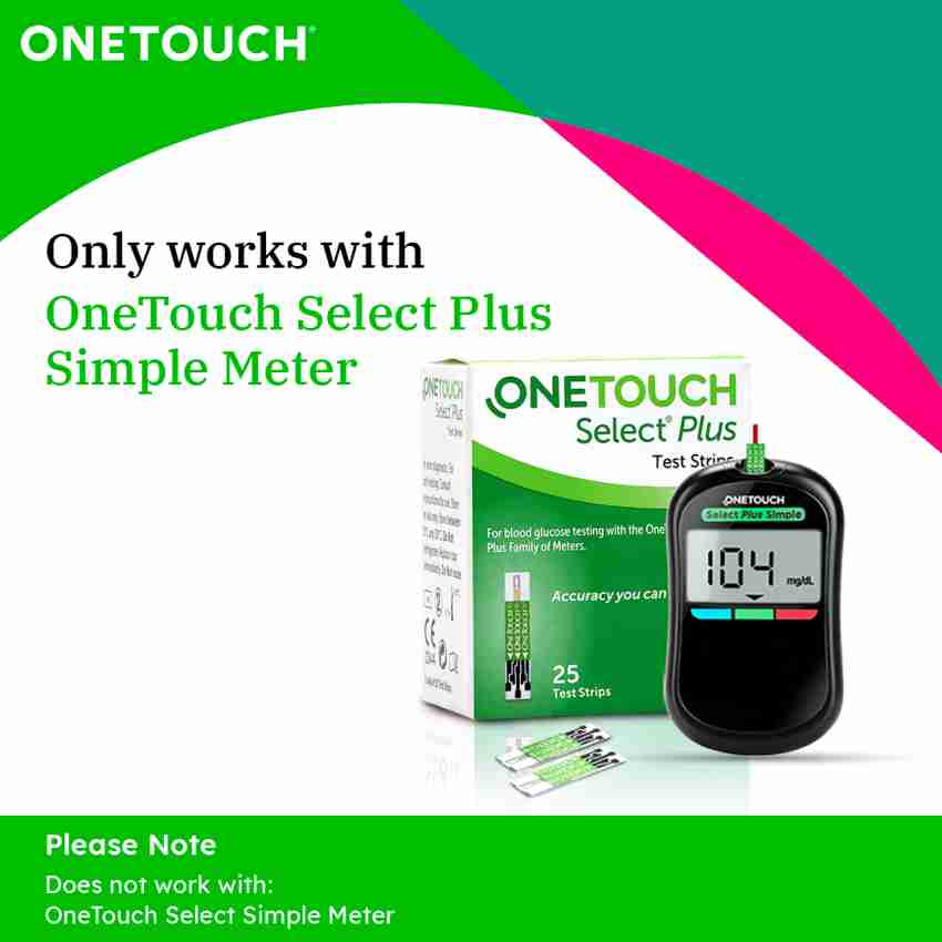 OneTouch Select Plus 25 Glucometer Strips