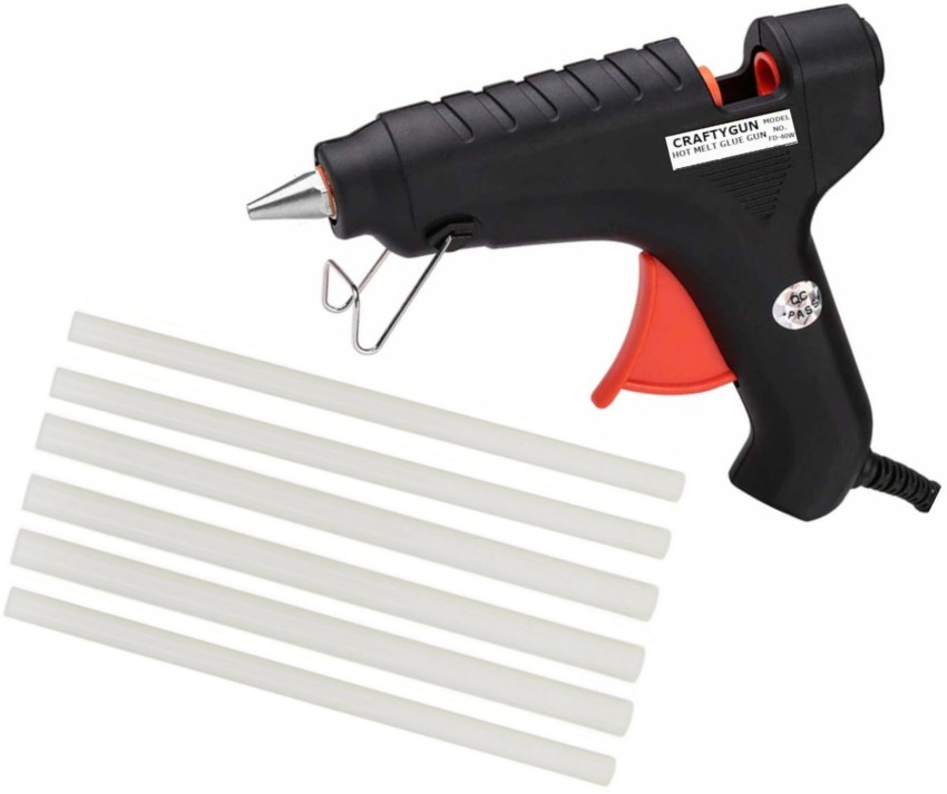 CRAFTYGUN GLUE GUN BLACK 40 WATT RED TRIGGER (11MM 6 GLUE STICKS