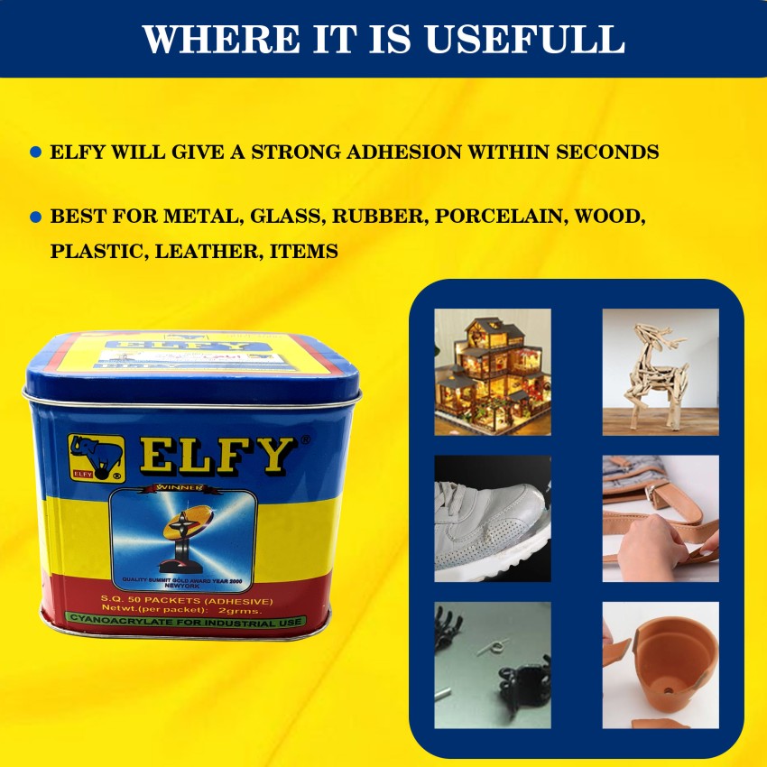 Gilhot Elfy Industrial Grade Instant Adhesive, 50 Piece Per Box Glue - Buy  Gilhot Elfy Industrial Grade Instant Adhesive, 50 Piece Per Box Glue Online  at Best Prices in India - Sports