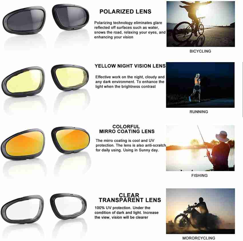 Polarized Motorcycle Riding Goggles, Windproof Cycling Glasses