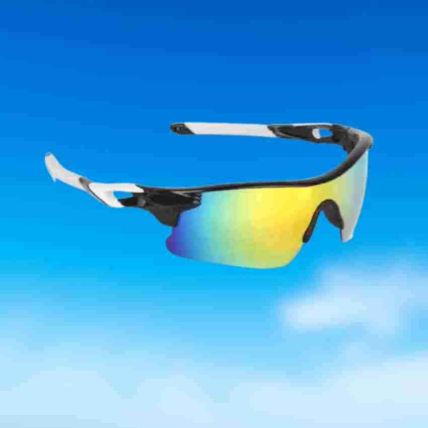 Broshha Black And White Sports Sunglasses/ Goggles Cricket Goggles