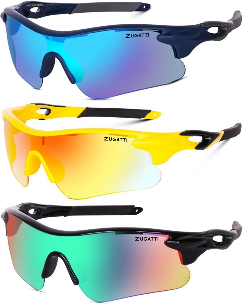 UV Protected Polarized Sports Sunglasses for Men Driving Cricket Fishing  Cycling Sunglasses (Black-Yellow)