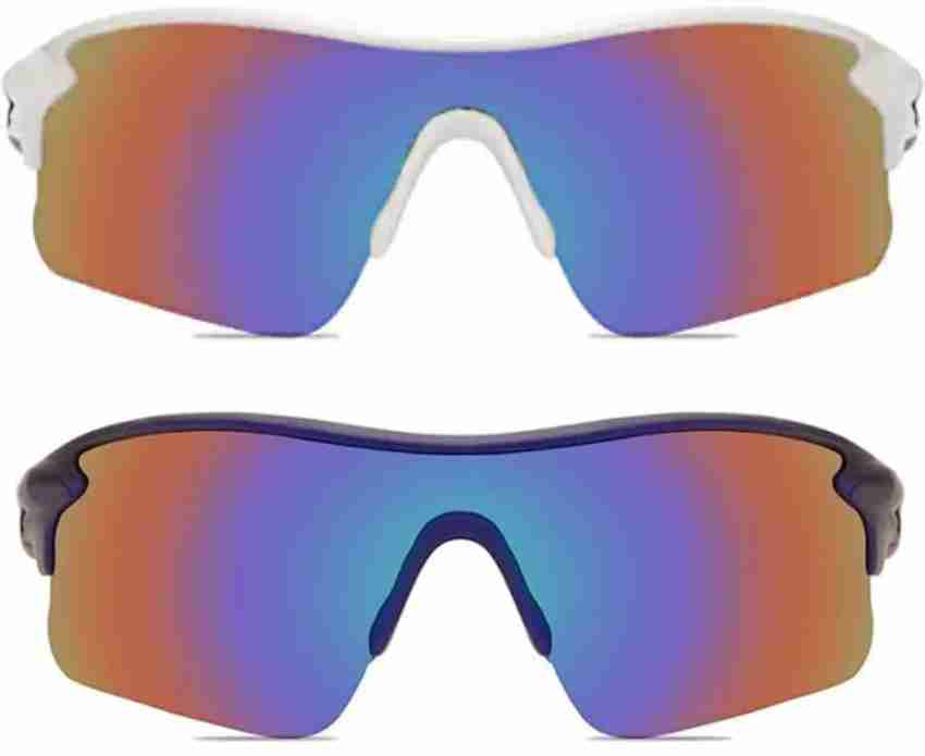 JEERATI UV400 Protected Mirrored Sports Sunglasses Cricket Goggles