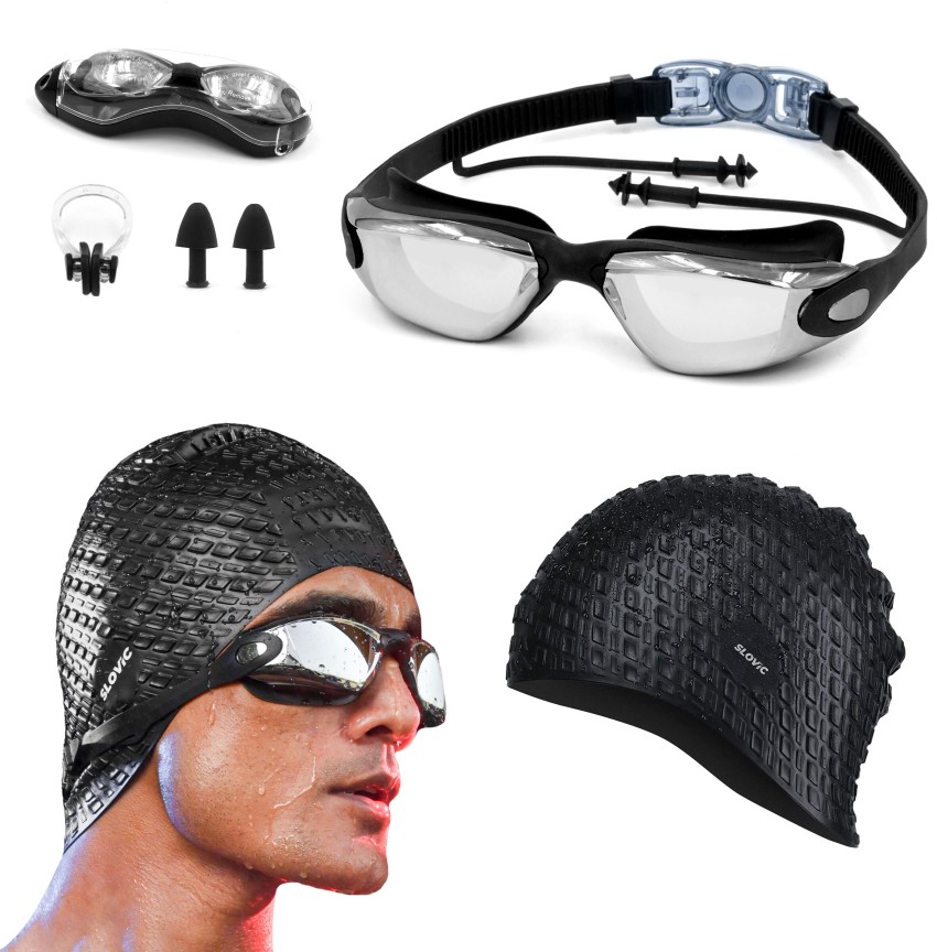 Swimming cap and goggles in flipkart online