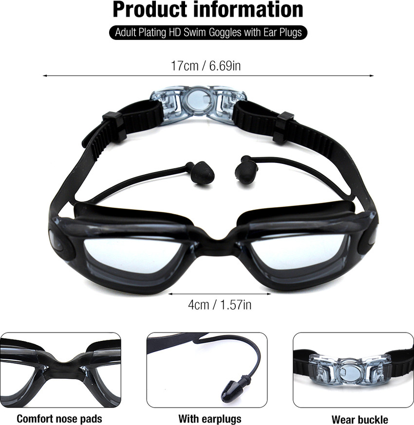 Zeitel Swimming Goggles for Men Women with Ear Plugs Portable Case Swimming Goggles Buy Zeitel Swimming Goggles for Men Women with Ear Plugs Portable Case Swimming Goggles Online at