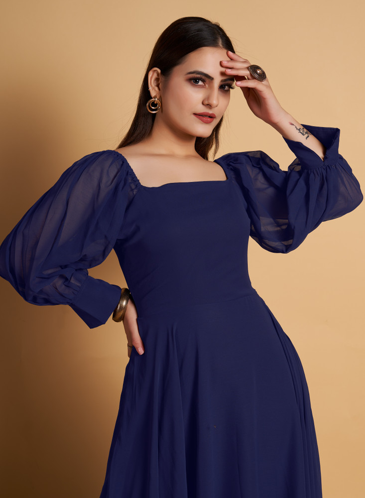 Blue colour short frock cheap