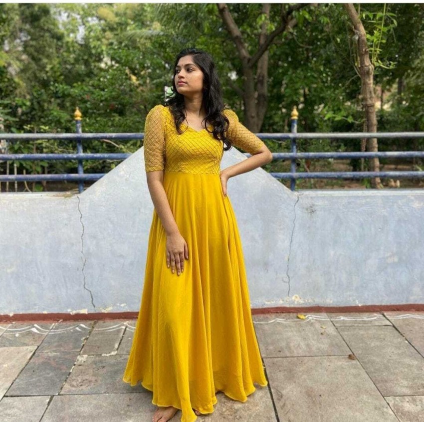 Yellow on sale gown flipkart