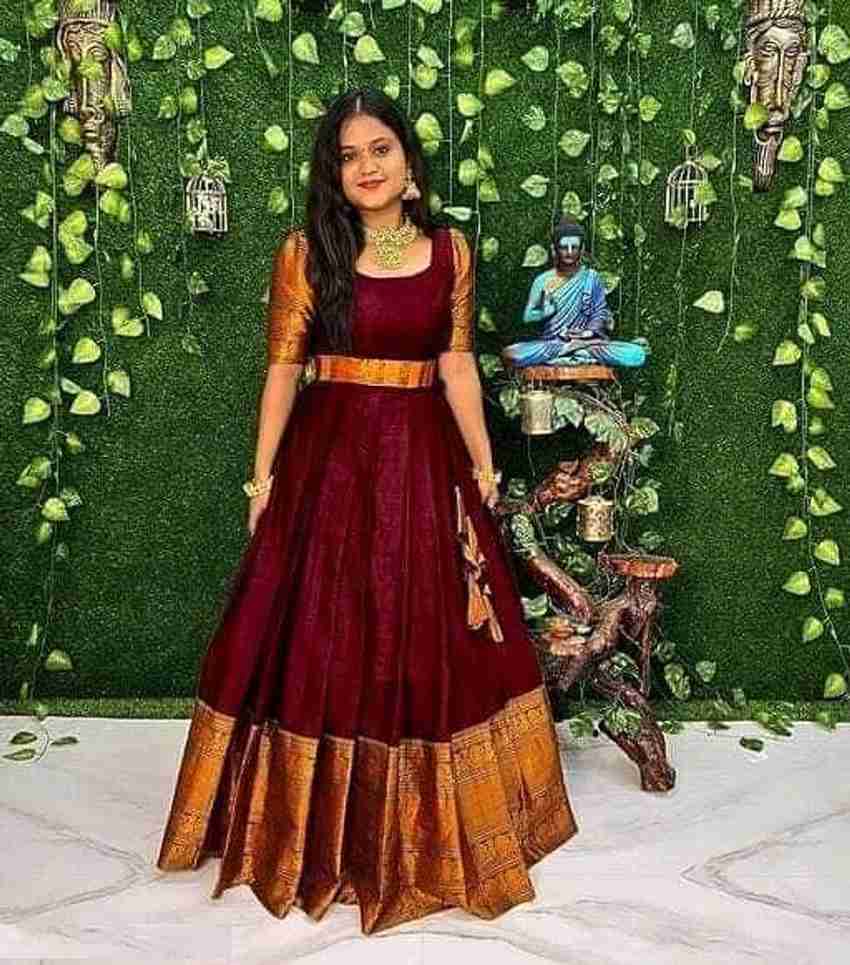 Pattu anarkali sale dresses online